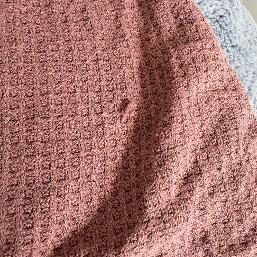 Two Free People shirts waffle knit